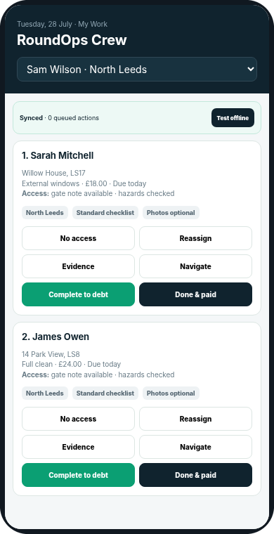 RoundOps Crew mobile app